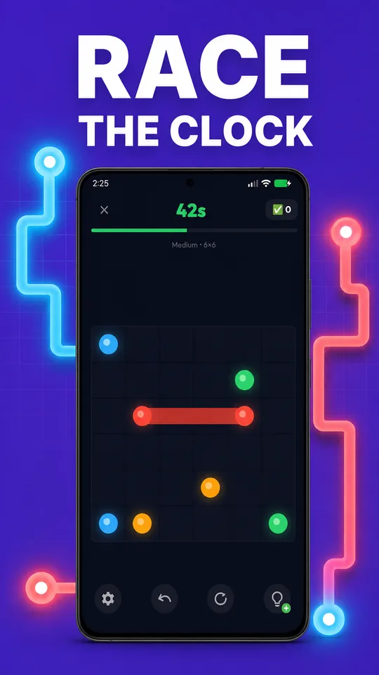 FlowD Time Trial mode with a live puzzle and countdown challenge.